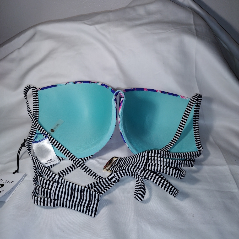 Shade & Shore Blue Floral Bikini Top - Picture 5 of 6